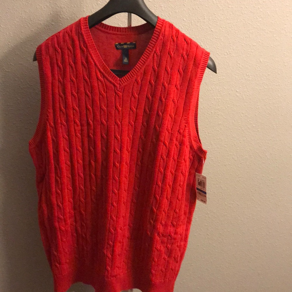 Men Red sweater vest